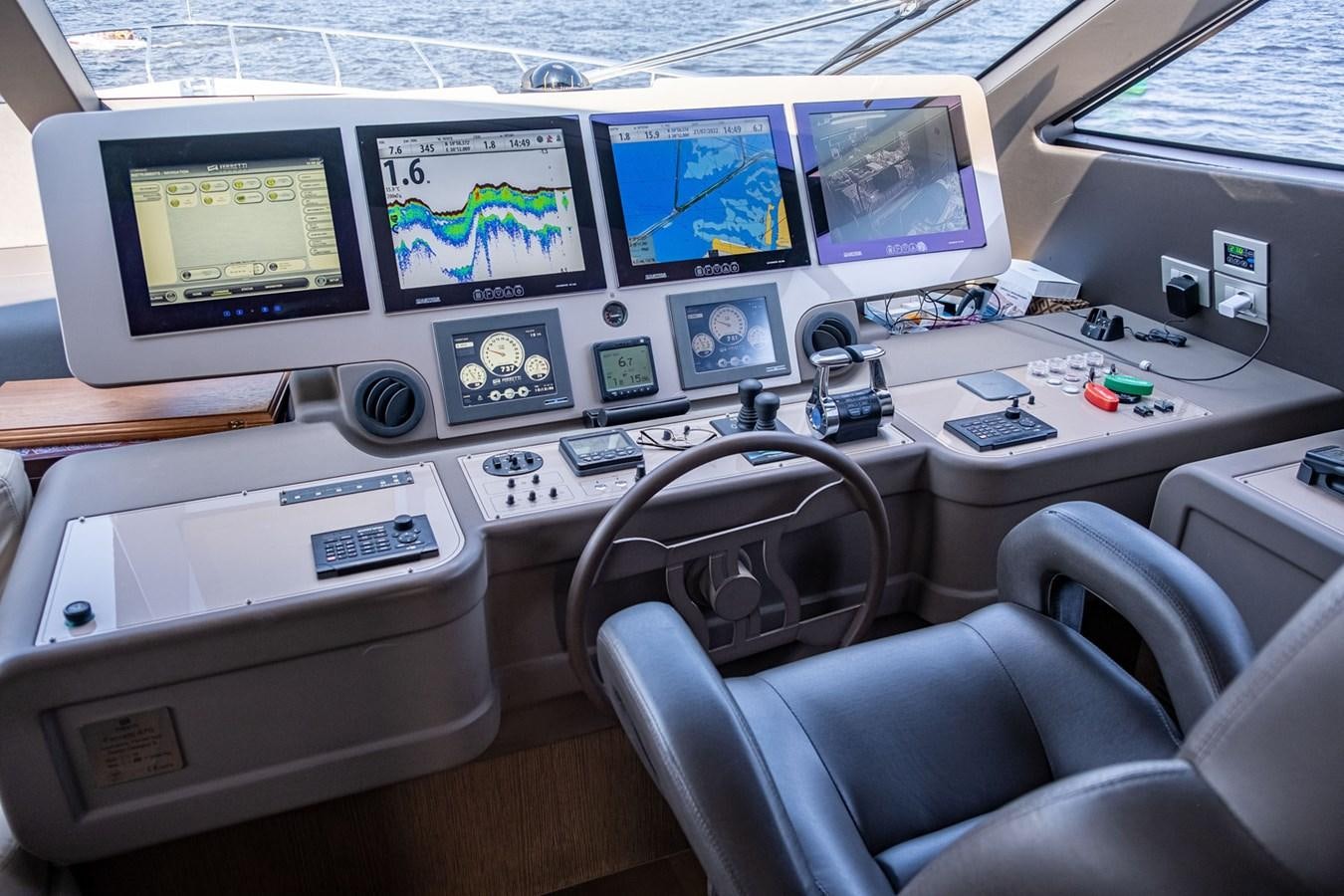 a control panel of a plane aboard FERRETTI 870 Yacht for Sale