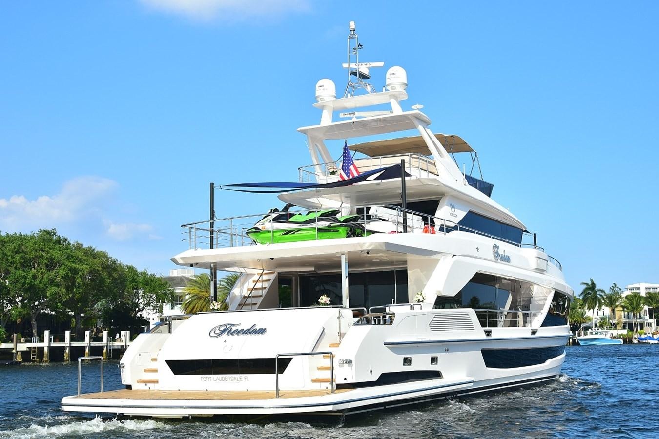 a boat on the water aboard FREEDOM Yacht for Sale