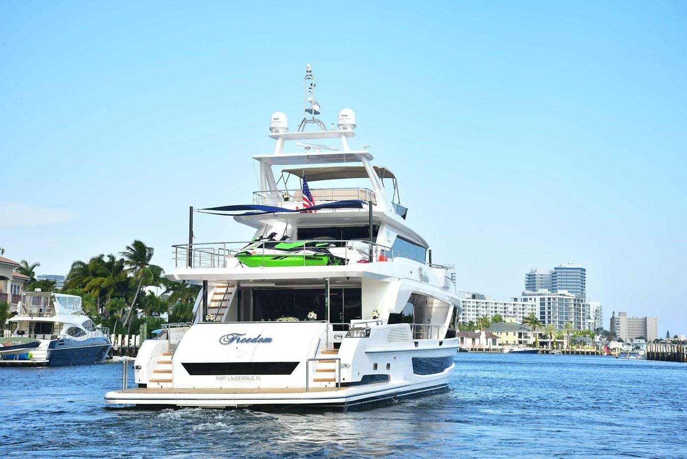 a boat on the water aboard FREEDOM Yacht for Sale