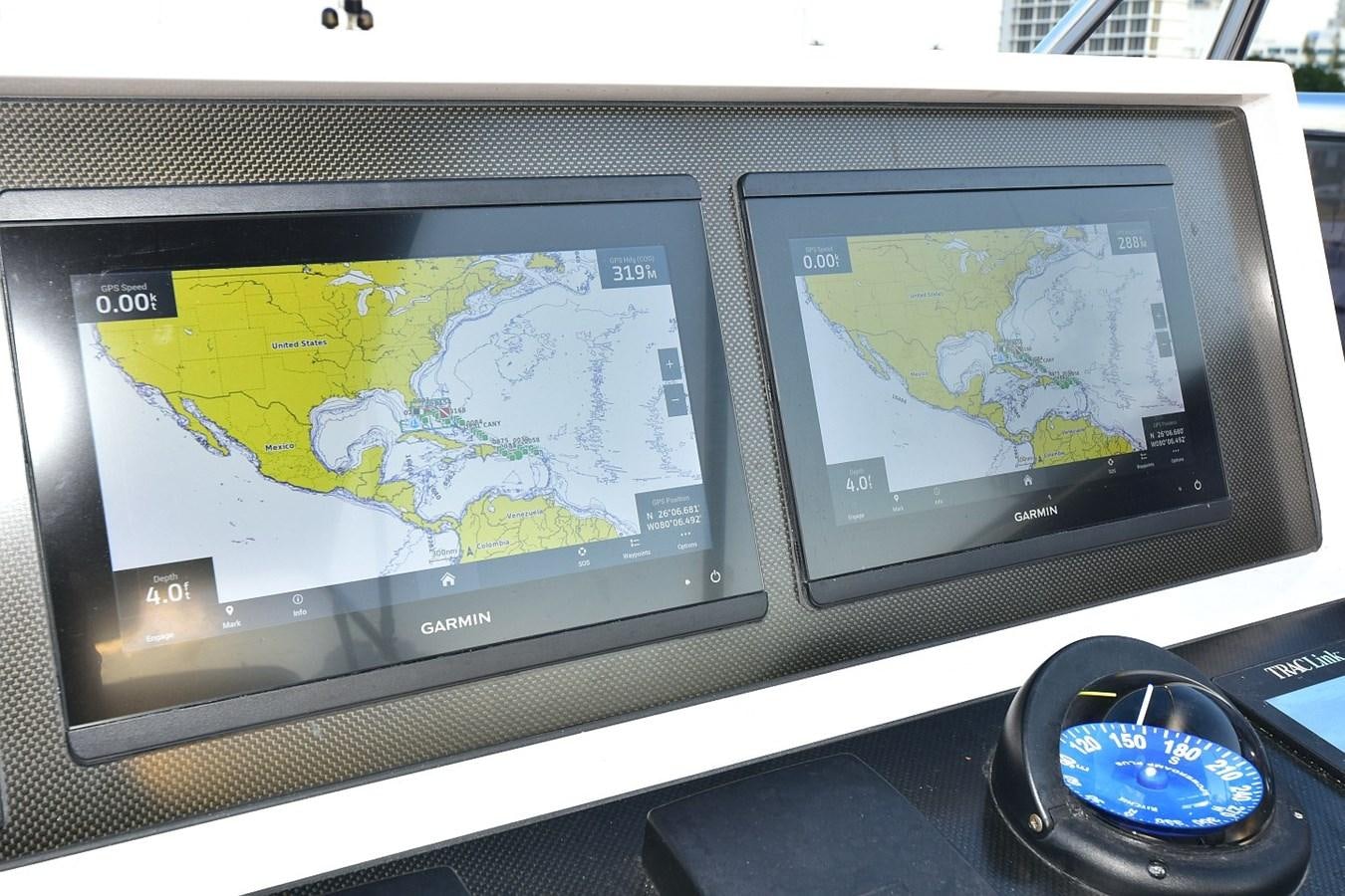 a computer monitor with a map aboard FREEDOM Yacht for Sale