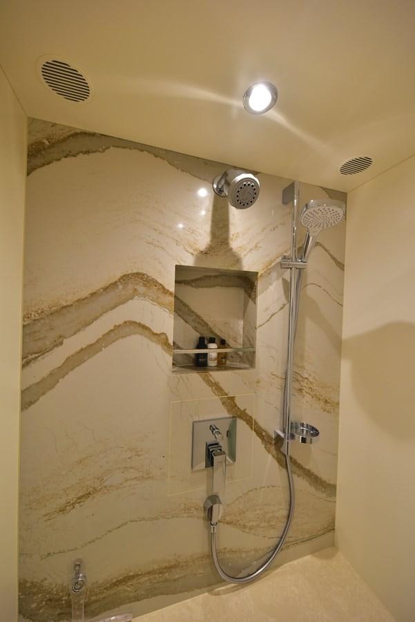 a shower with a faucet aboard FREEDOM Yacht for Sale