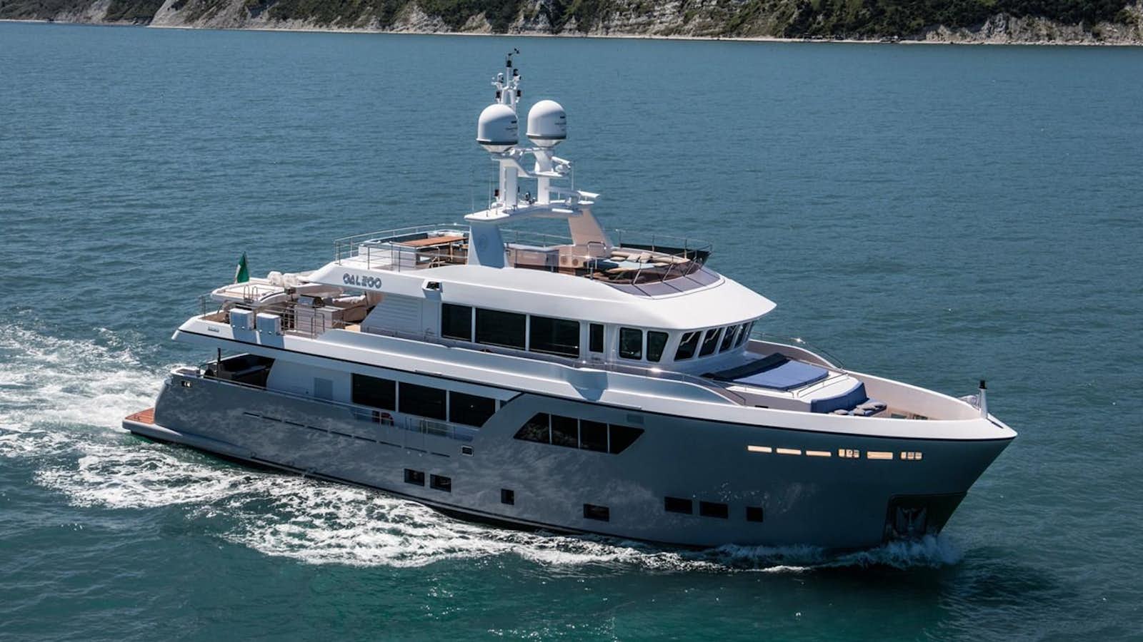 a boat on the water aboard ATLAS Yacht for Sale