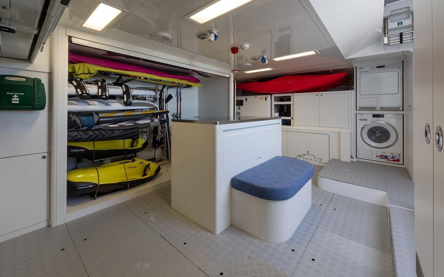 a room with machines and equipment aboard ATLAS Yacht for Sale