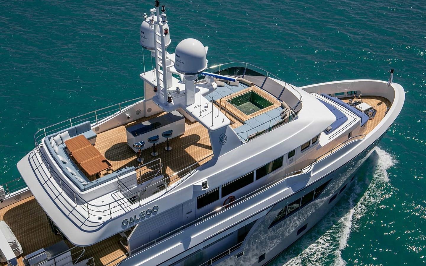 a large ship on the water aboard ATLAS Yacht for Sale