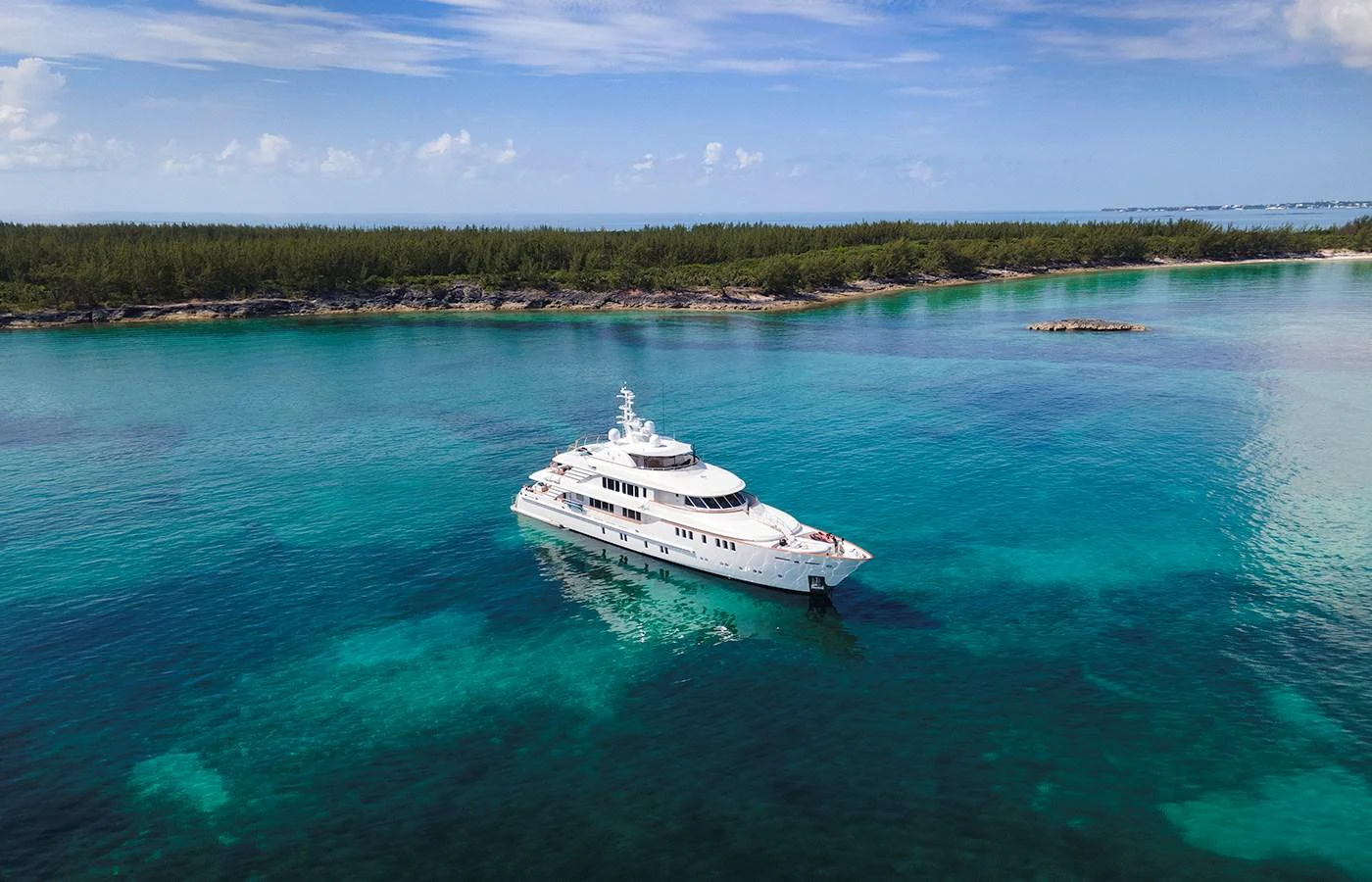 a boat in the water aboard MYSTIC Yacht for Charter