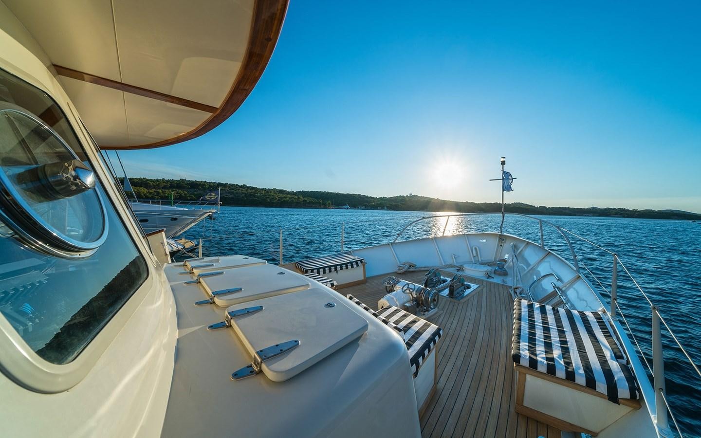 a boat on the water aboard LACROMA Yacht for Sale