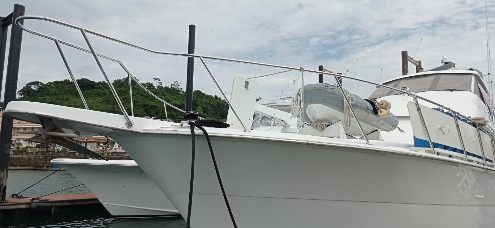 a couple of boats are parked aboard IN FLIGHT Yacht for Sale