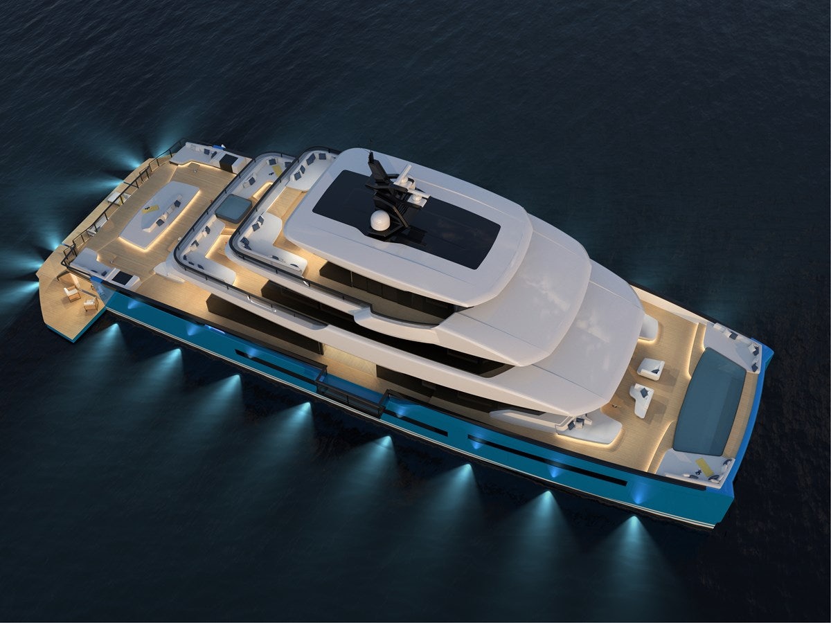 a space ship in the water aboard ZEFFIRO 150' Yacht for Sale