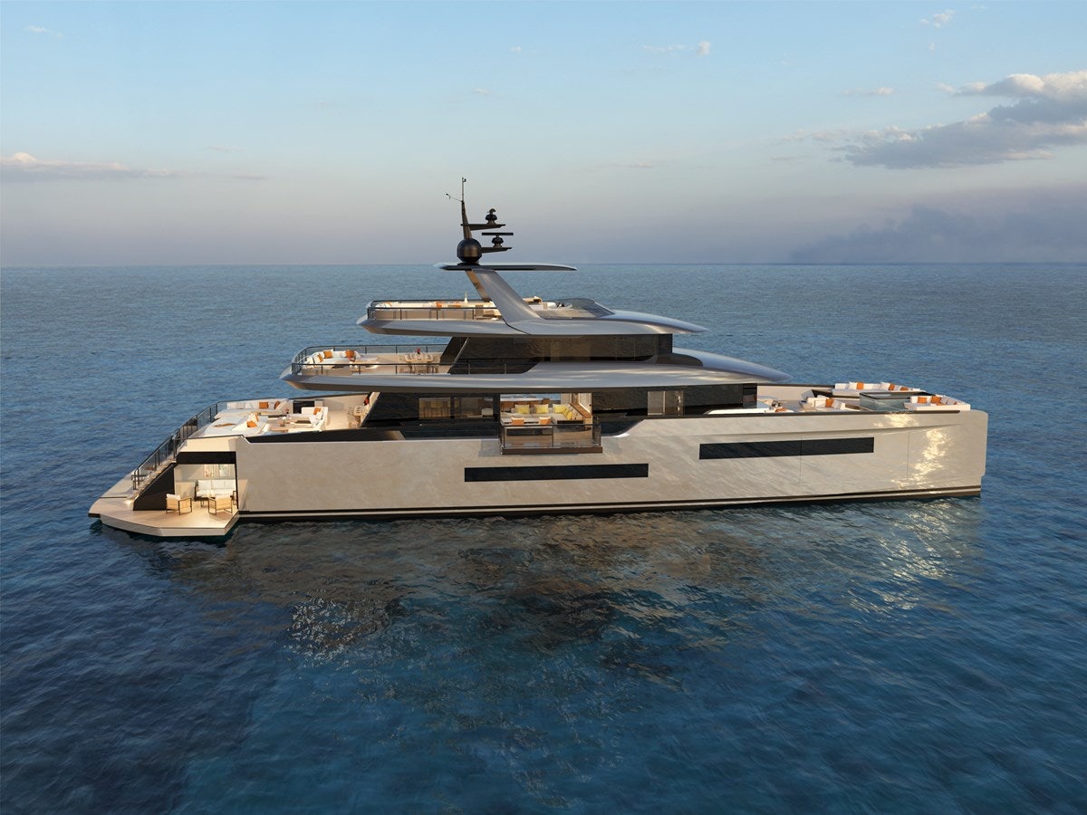 a ship in the water aboard ZEFFIRO 130' Yacht for Sale