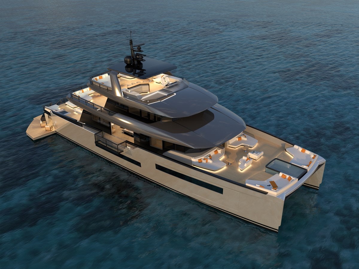 a ship in the water aboard ZEFFIRO 130' Yacht for Sale