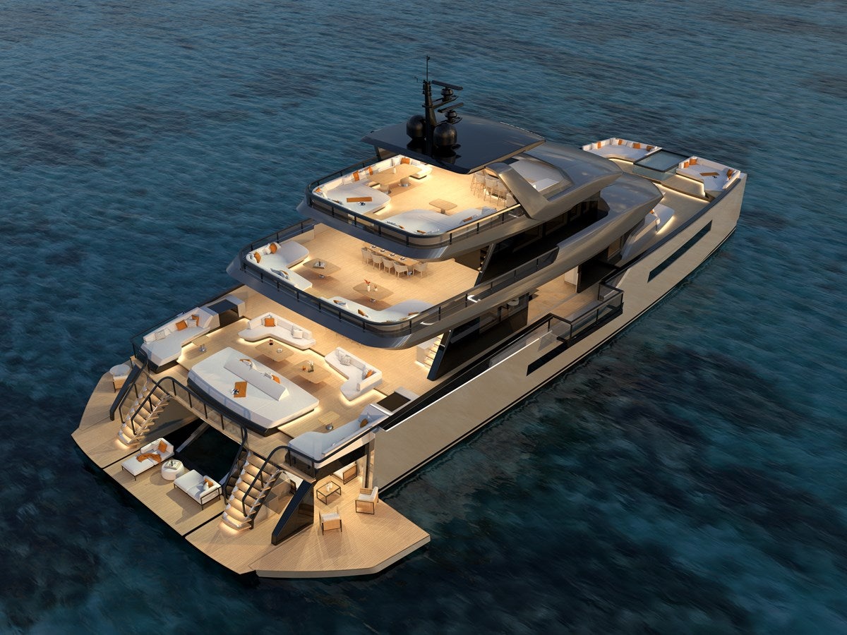a ship on the water aboard ZEFFIRO 130' Yacht for Sale
