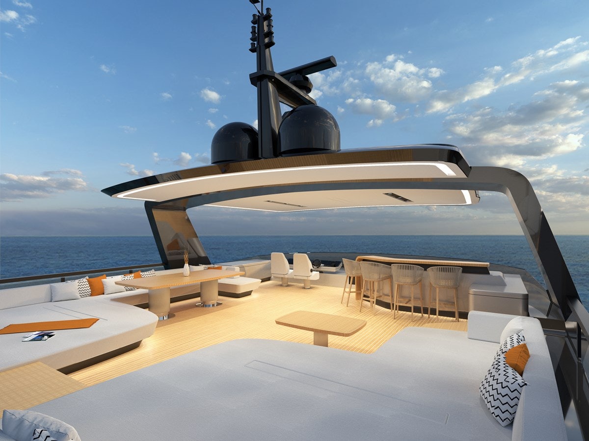 a boat on the water aboard ZEFFIRO 130' Yacht for Sale