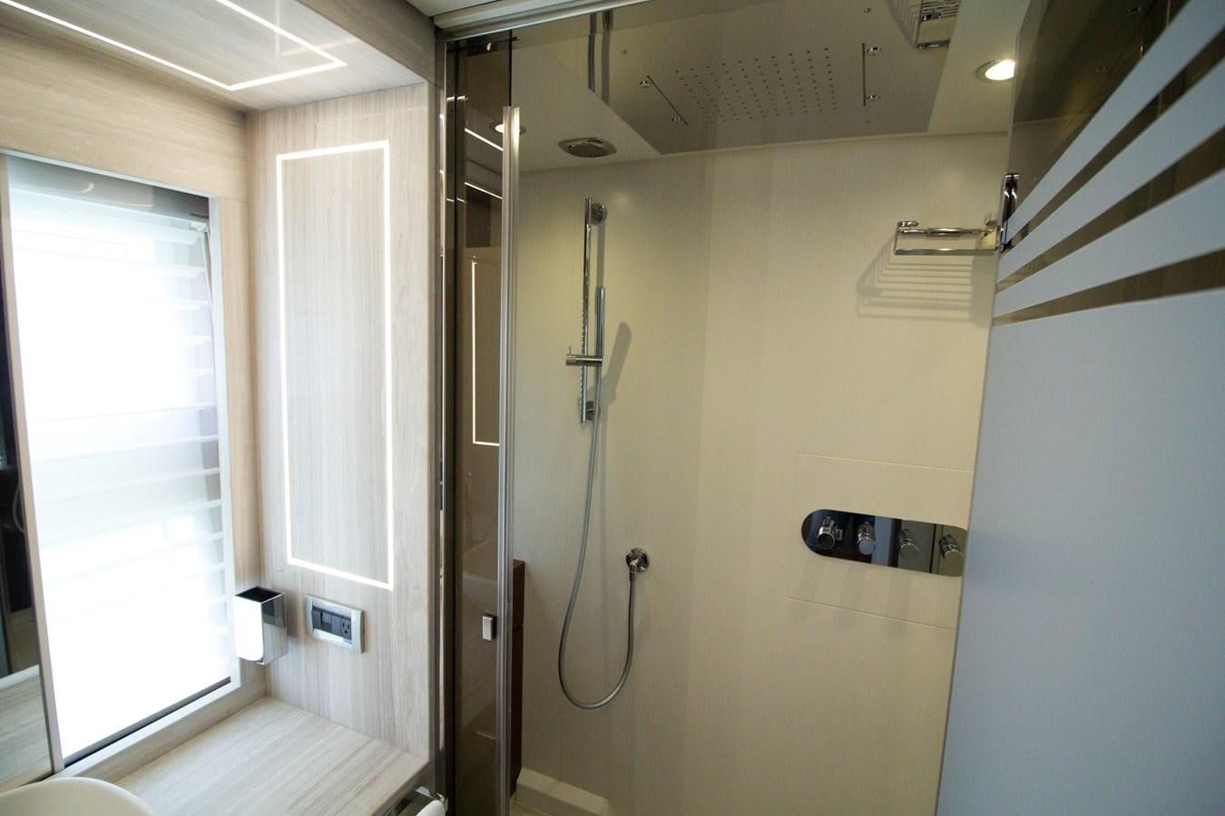 a bathroom with a shower unit aboard SEDA Yacht for Sale