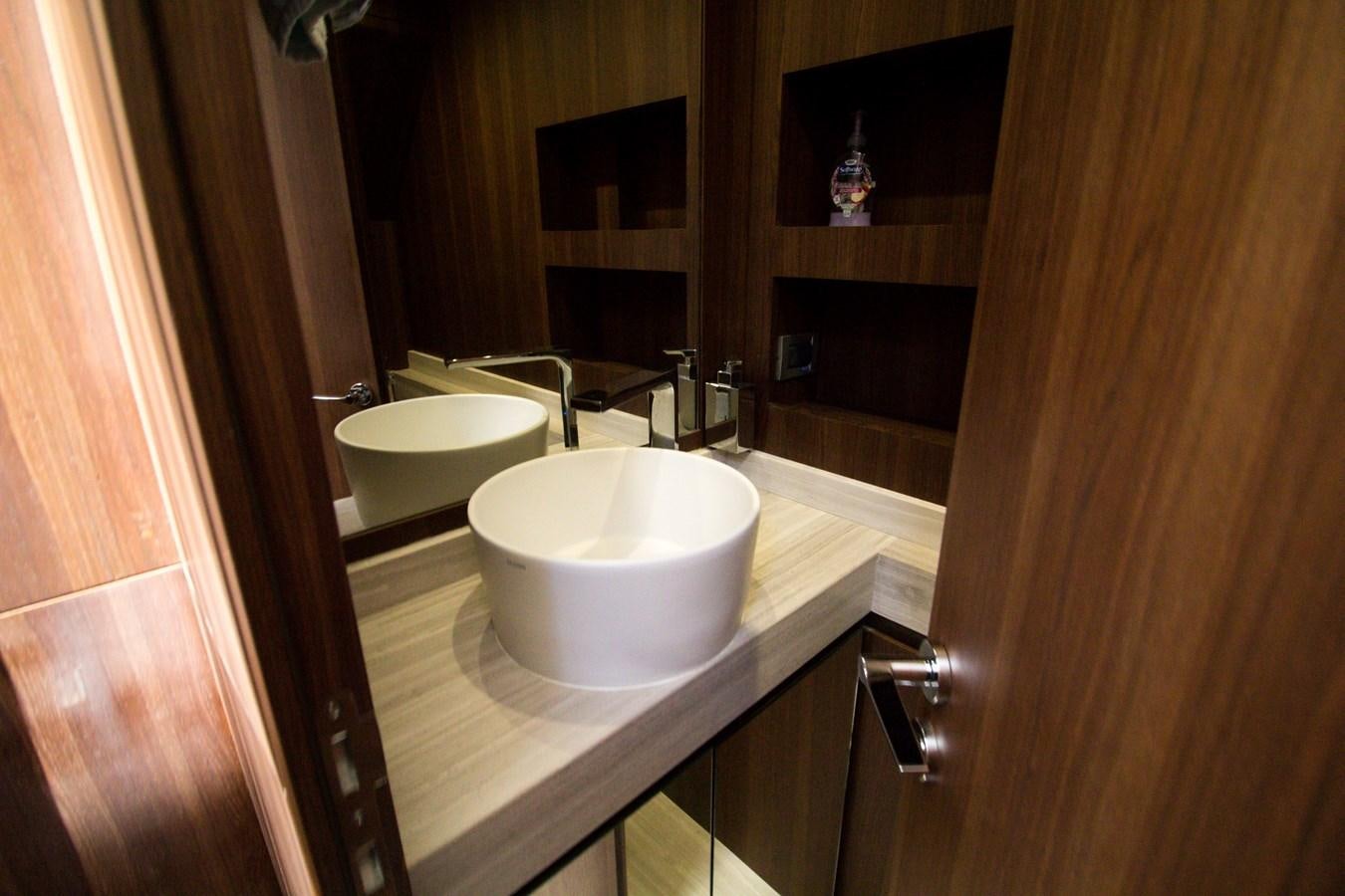 a bathroom with two sinks aboard SEDA Yacht for Sale