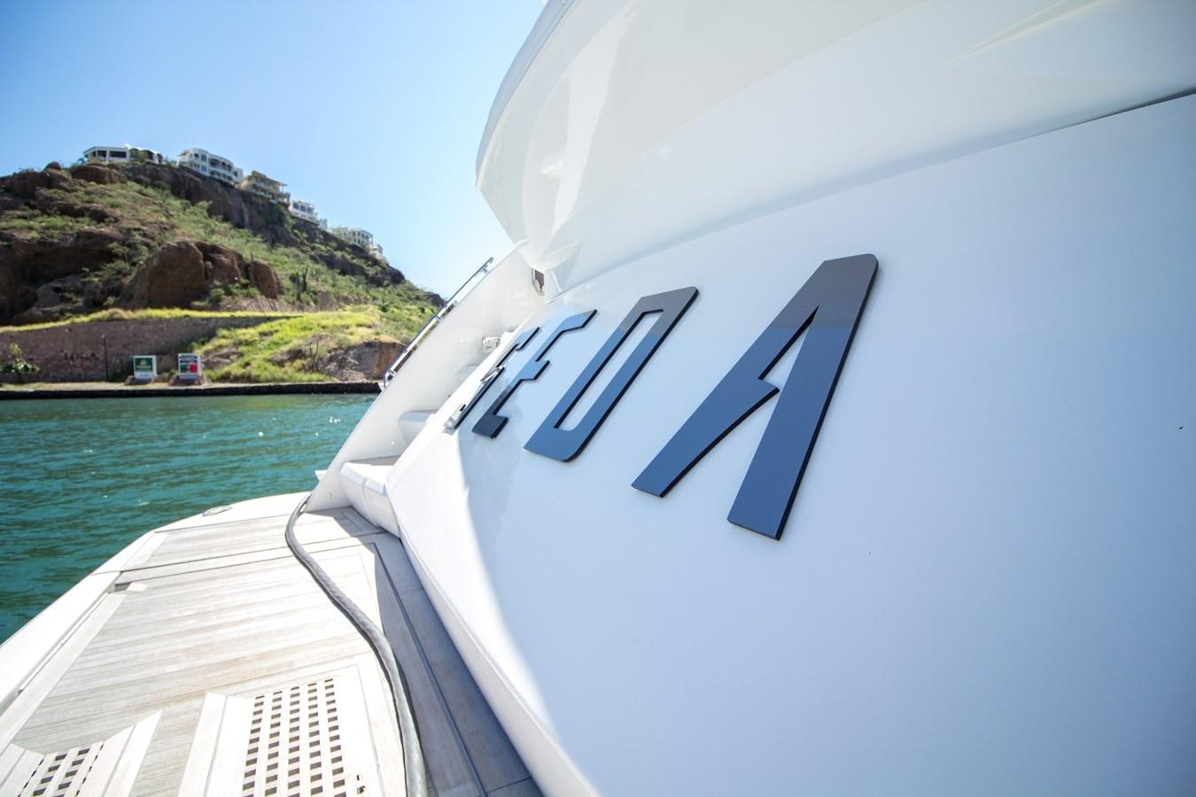 a white car with a number on the front aboard SEDA Yacht for Sale