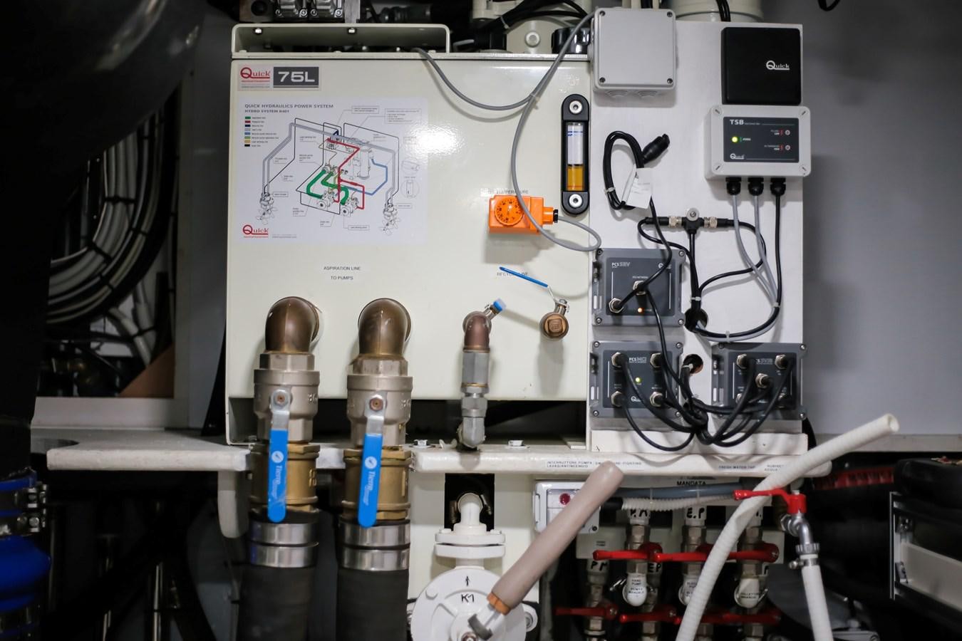 a machine with wires and a white board aboard SEDA Yacht for Sale
