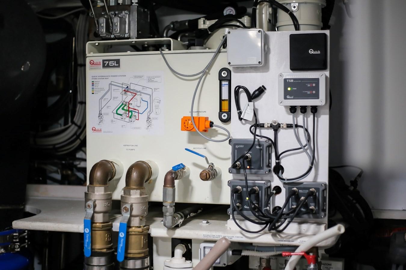 a machine with wires and a white board aboard SEDA Yacht for Sale