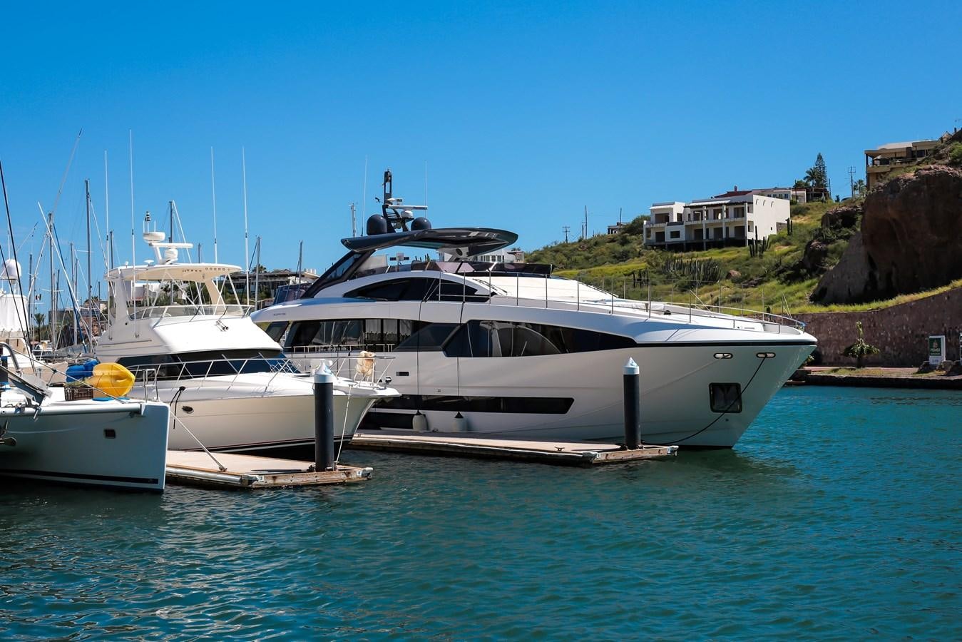 a group of boats in a harbor aboard SEDA Yacht for Sale