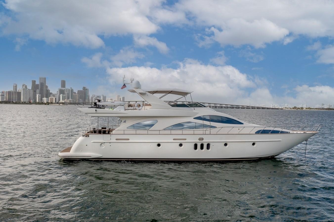 a white yacht in the water aboard AZIMUT 80 2003 Yacht for Sale