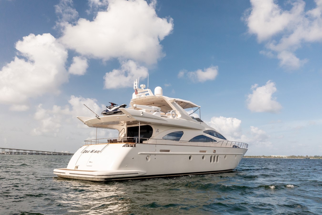a white boat in the water aboard AZIMUT 80 2003 Yacht for Sale