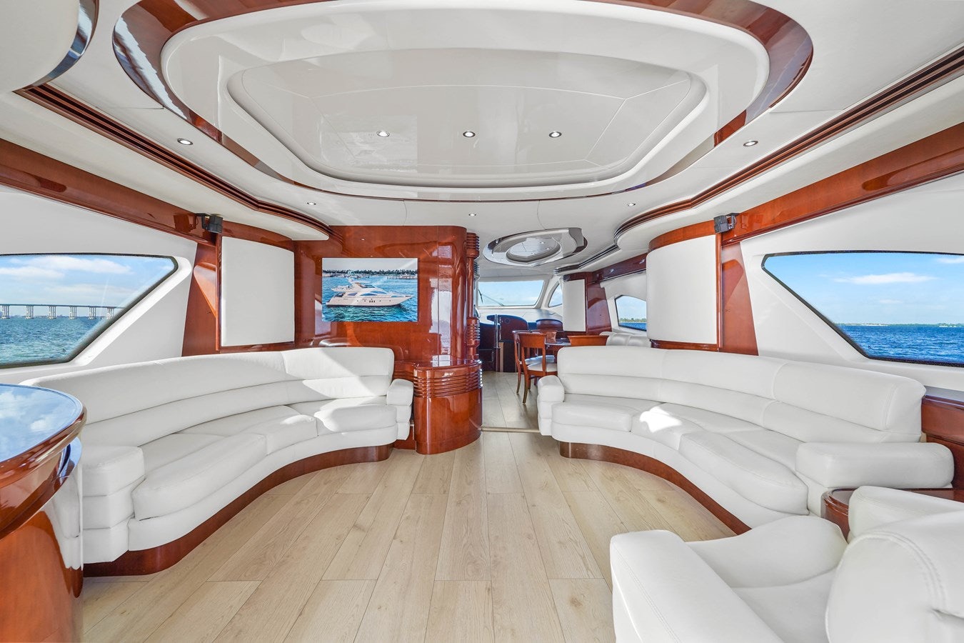inside of a boat aboard AZIMUT 80 2003 Yacht for Sale