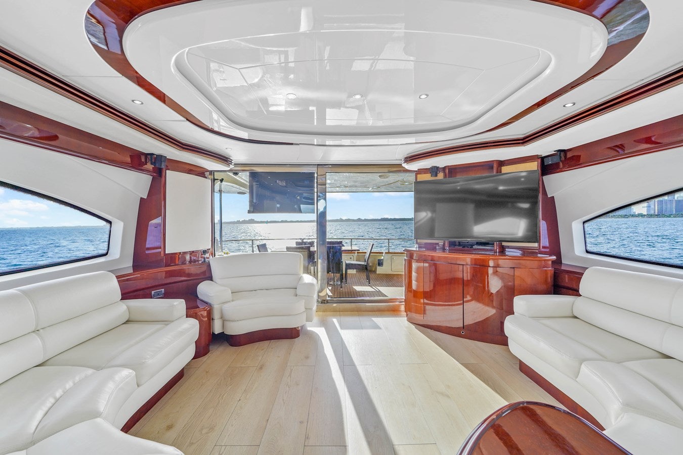 inside of a boat aboard AZIMUT 80 2003 Yacht for Sale