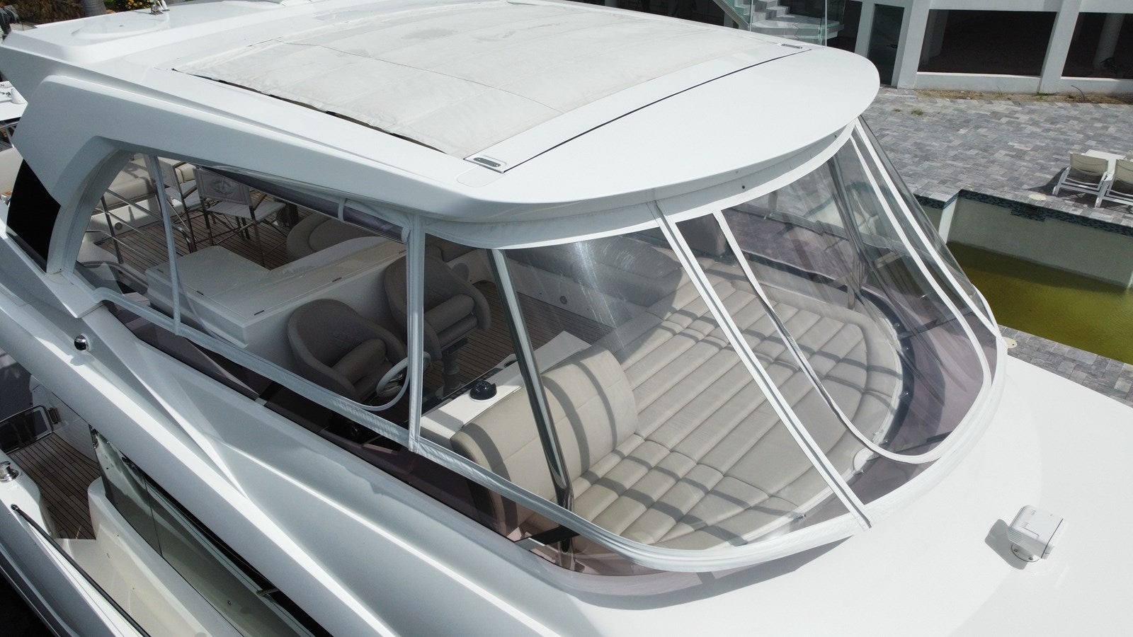 a car with a hood aboard 66 MANHATTAN Yacht for Sale