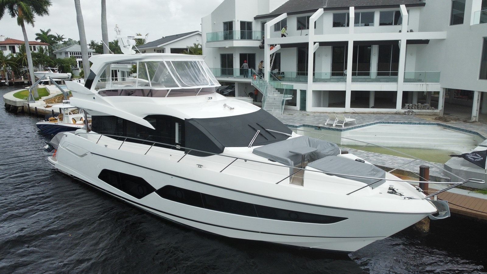 a boat docked at a pier aboard 66 MANHATTAN Yacht for Sale