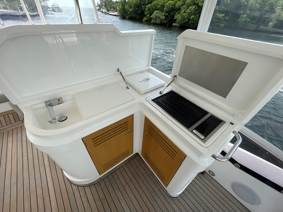 a boat on a deck aboard 66 MANHATTAN Yacht for Sale