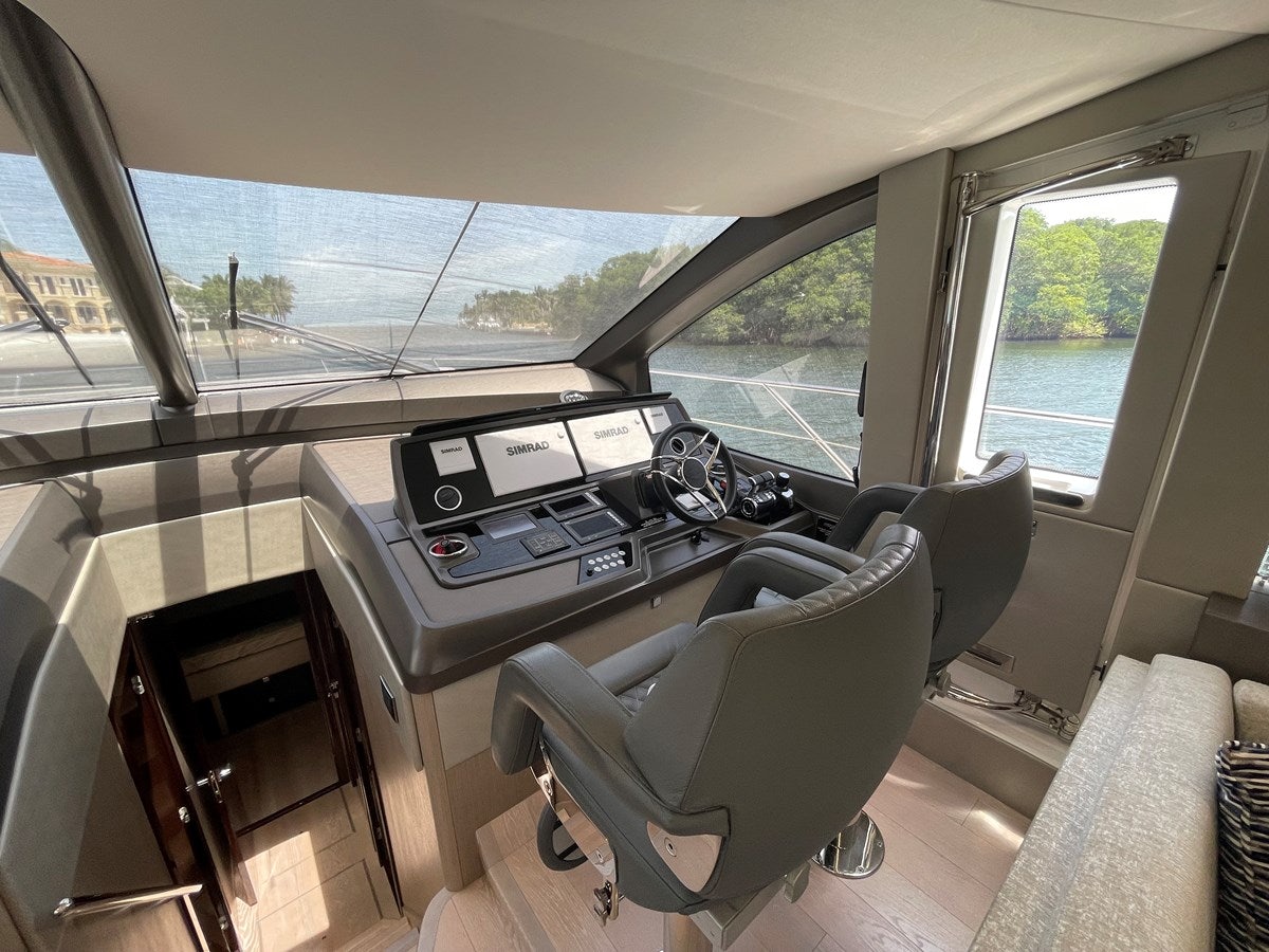 inside of a car aboard 66 MANHATTAN Yacht for Sale