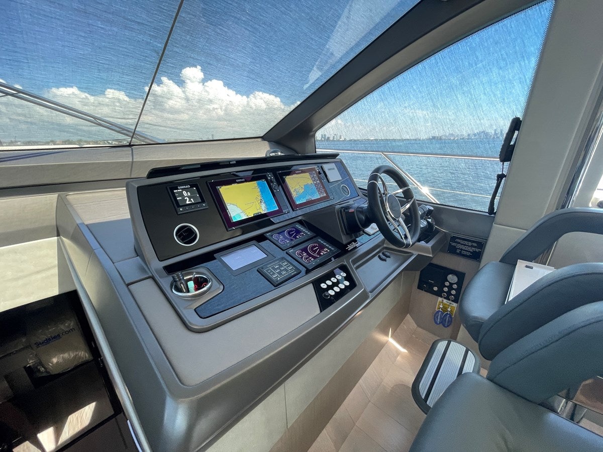 inside of a car aboard 66 MANHATTAN Yacht for Sale