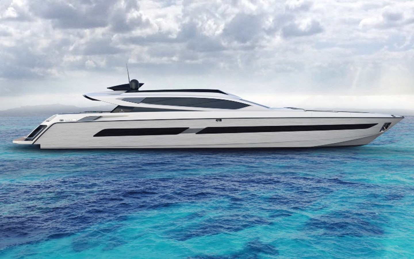 a white yacht in the water aboard OTAM CUSTOM RANGE 115 Yacht for Sale