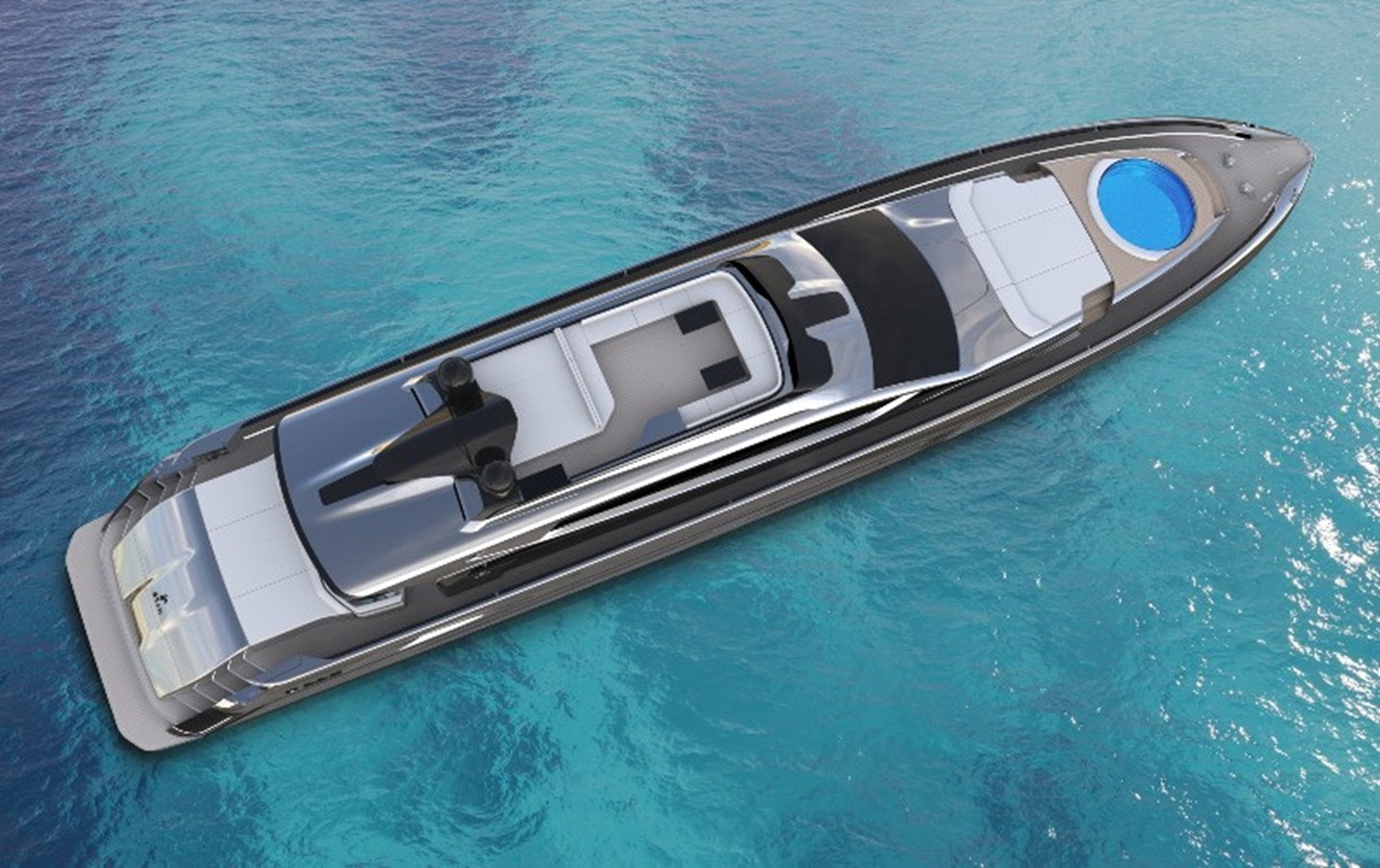 a space ship in the water aboard OTAM CUSTOM RANGE 115 Yacht for Sale