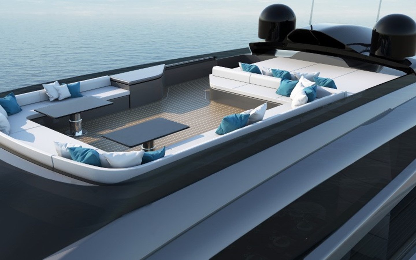 a boat with a blue cover aboard OTAM CUSTOM RANGE 115 Yacht for Sale