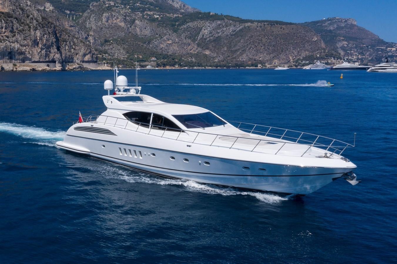a white yacht in the water aboard ULTIMA BEACH Yacht for Sale