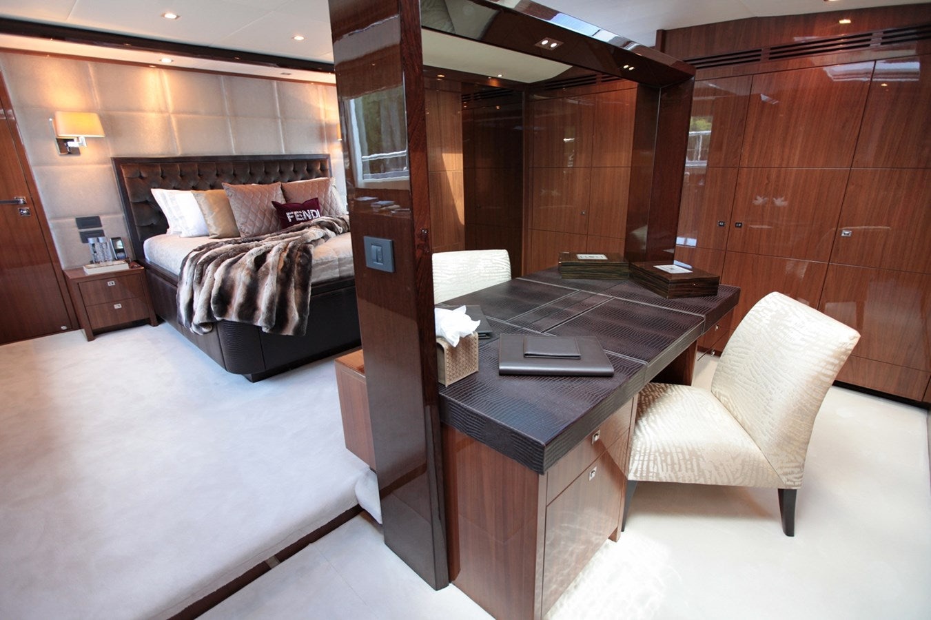 a room with a couch and a table aboard SEABEACH Yacht for Sale