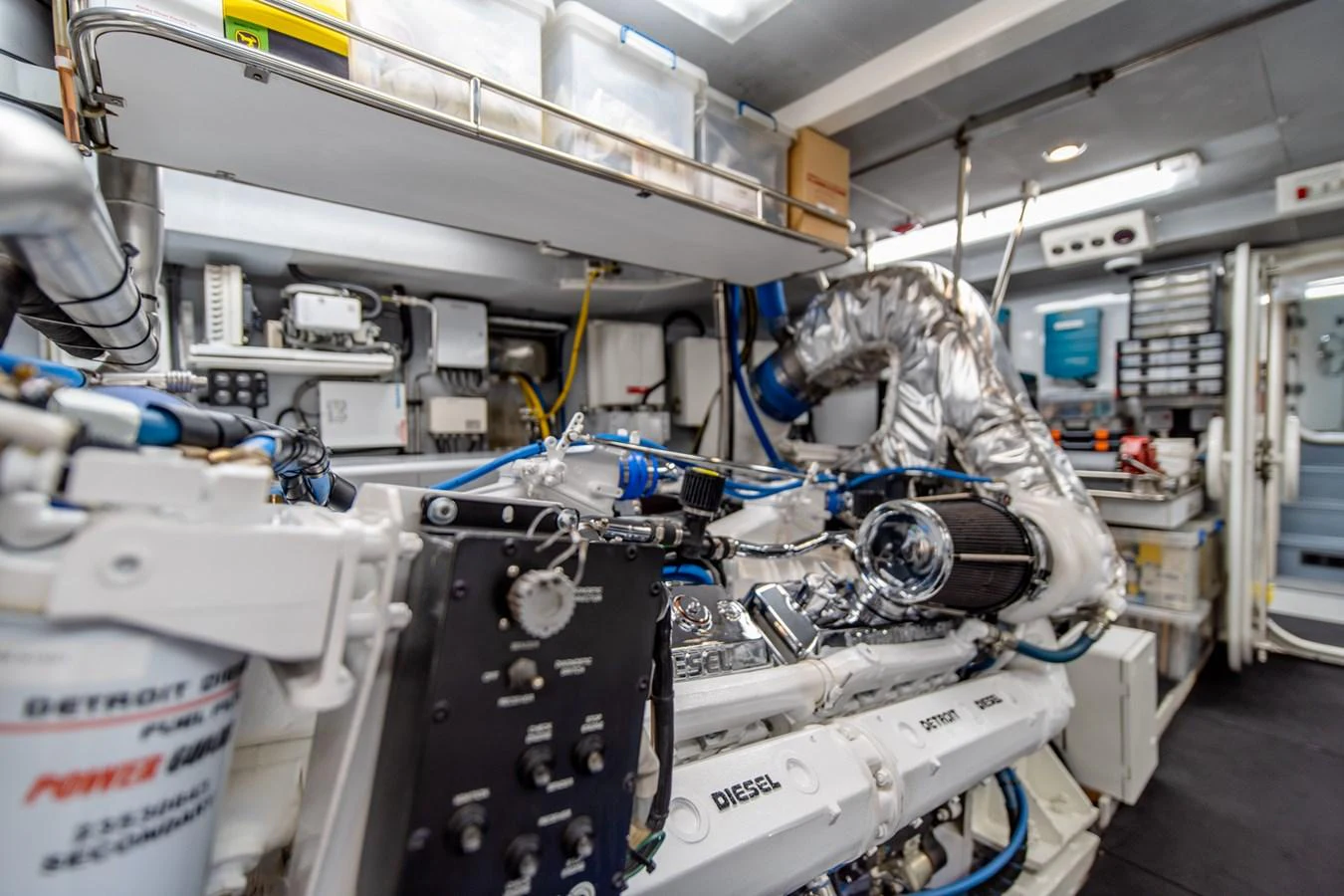 a machine with wires aboard SHADOWFAX Yacht for Sale