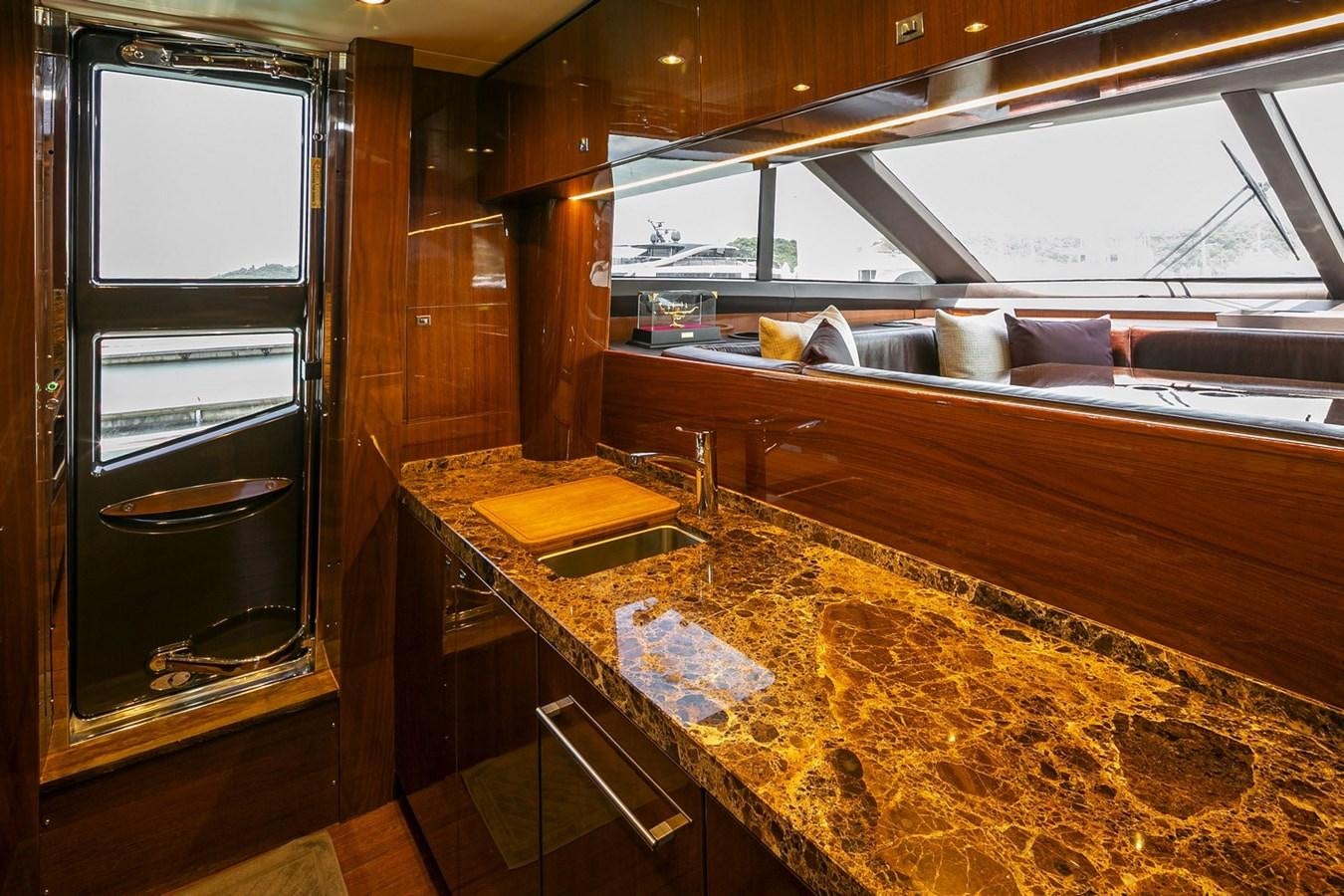a kitchen with a large oven aboard SE1 Yacht for Sale