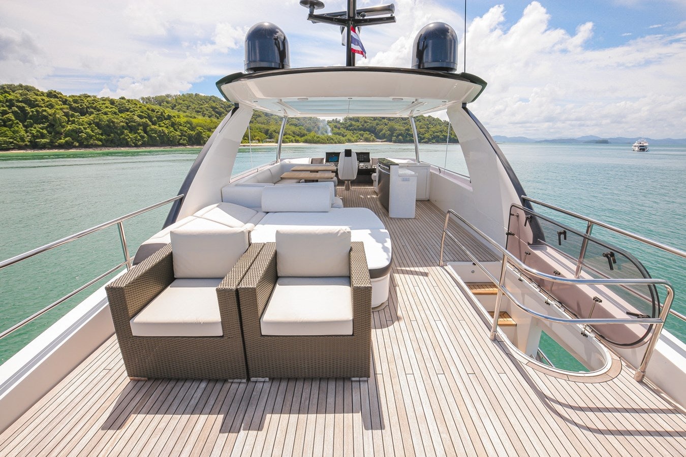 a boat on a deck aboard SE1 Yacht for Sale