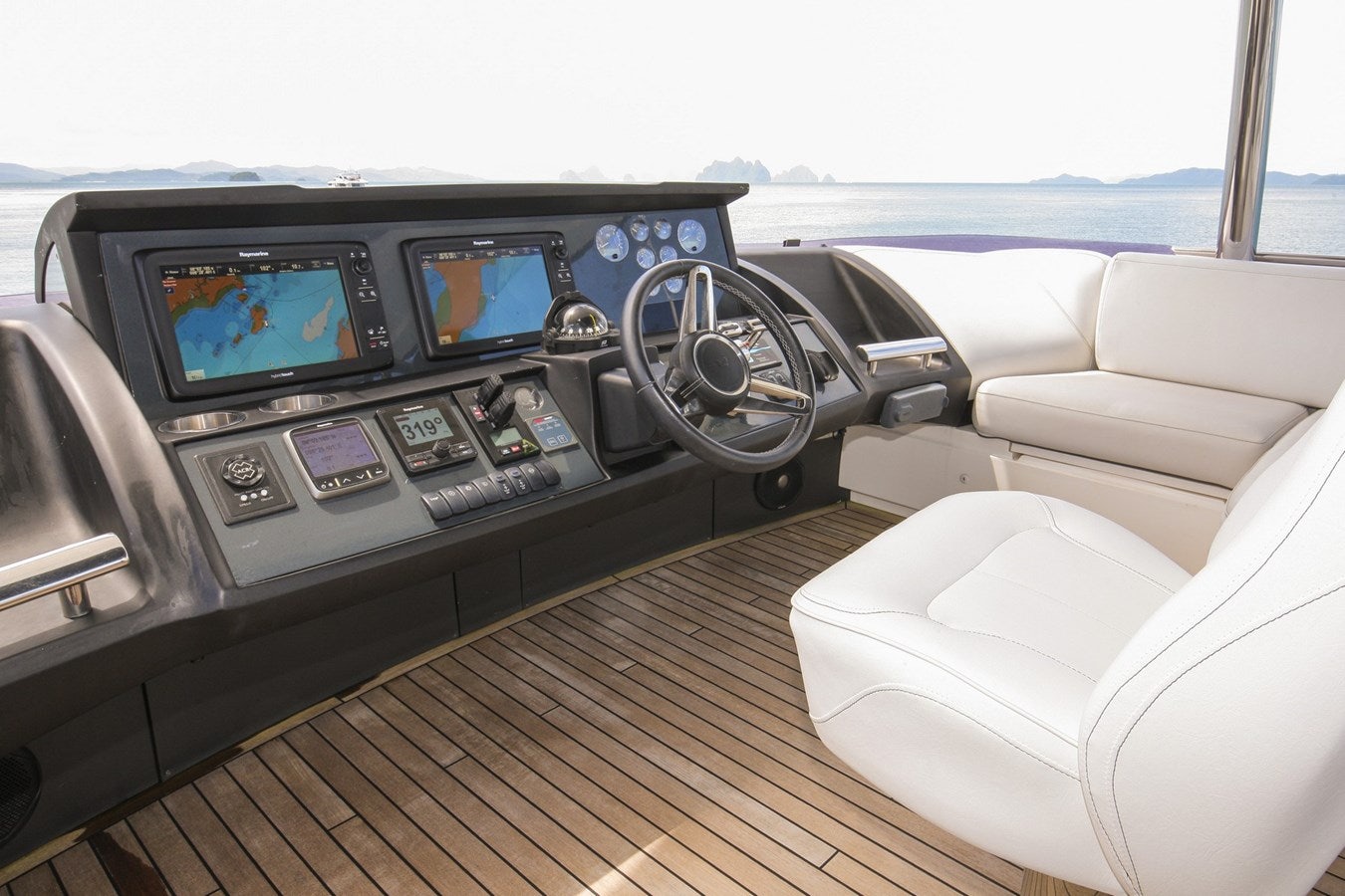 inside of a car aboard SE1 Yacht for Sale
