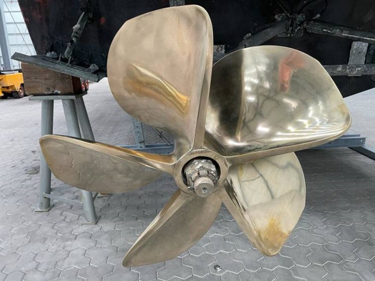 a metal piece of a machine aboard HOLY SHIT Yacht for Sale