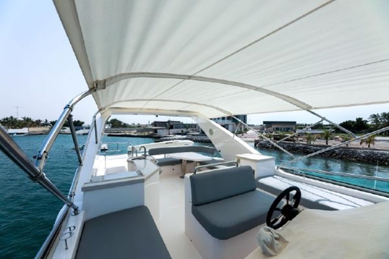 a boat on the water aboard MAJESTY 70 Yacht for Sale