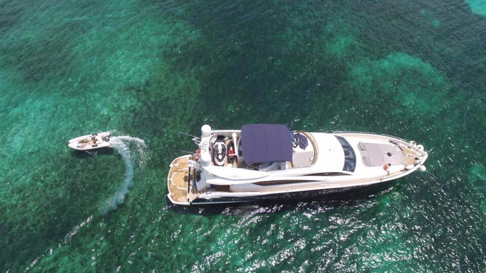 a boat on the water aboard 82 SUNSEEKER MANHATTAN  Yacht for Sale
