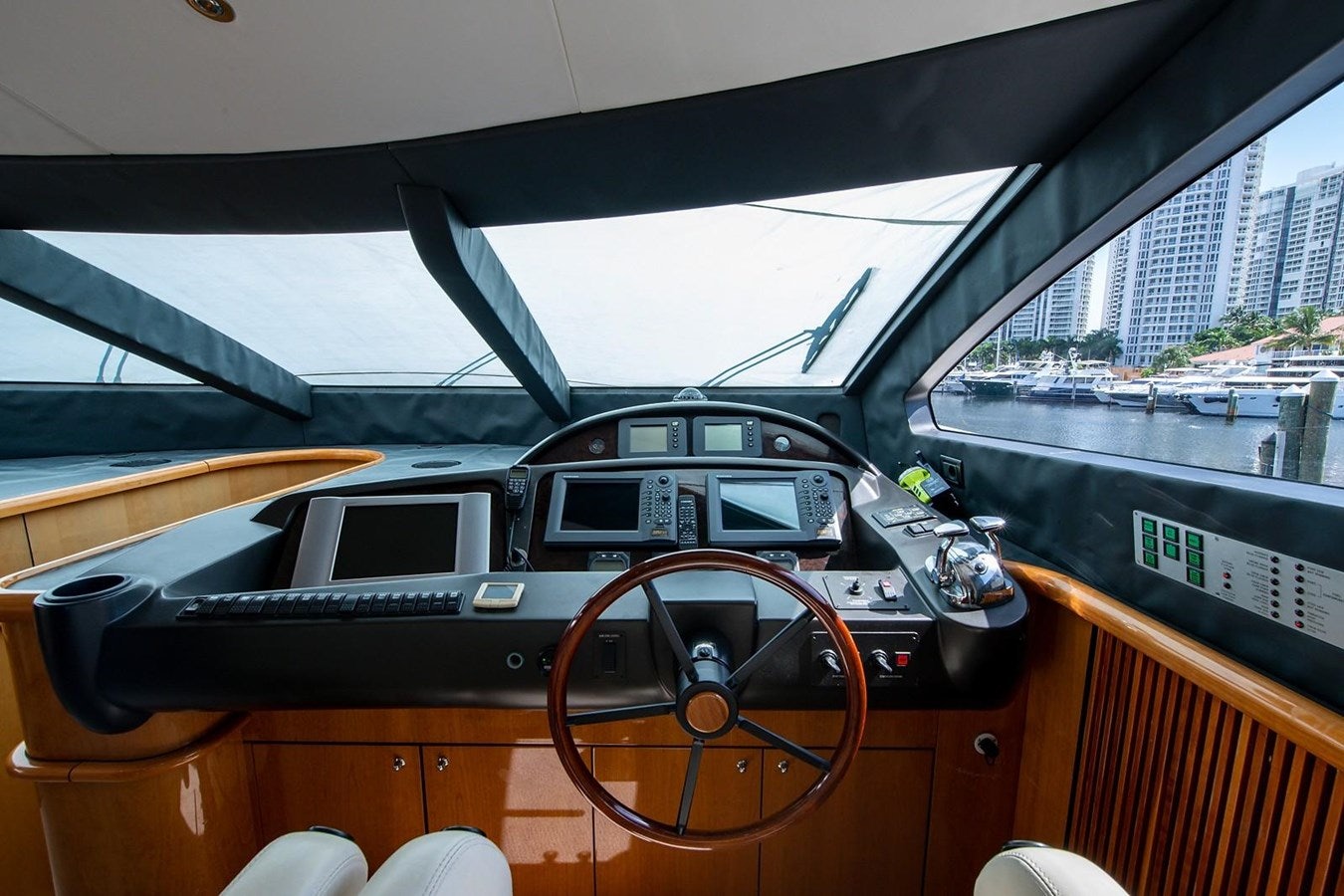 inside of a car aboard 82 SUNSEEKER MANHATTAN  Yacht for Sale