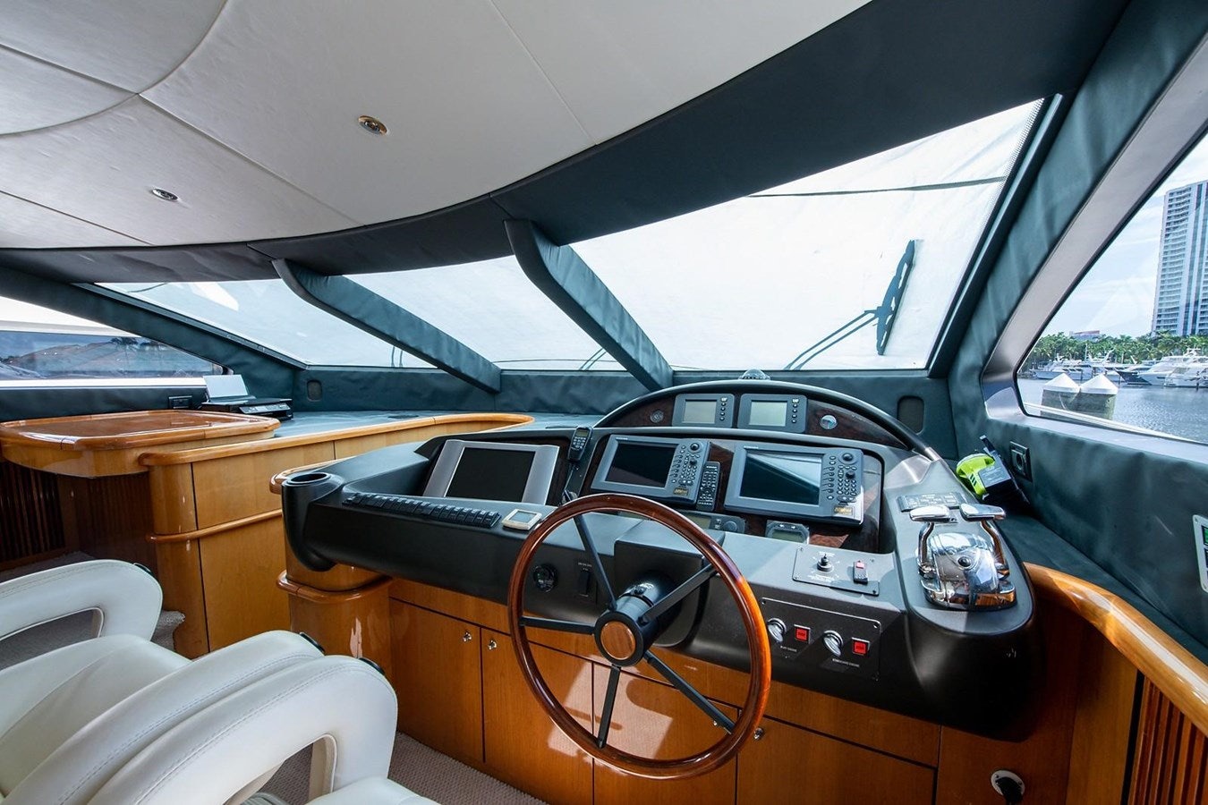 inside of a car aboard 82 SUNSEEKER MANHATTAN  Yacht for Sale