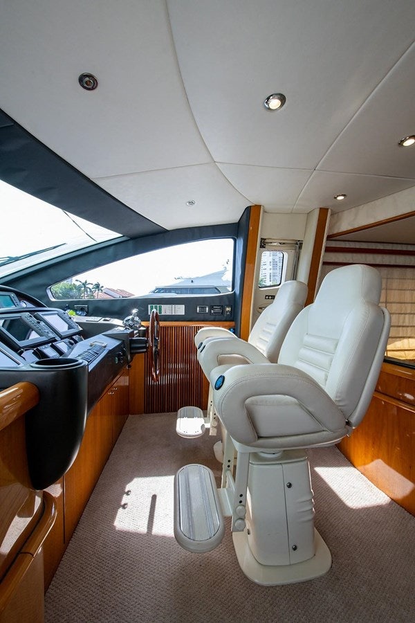 inside of a car aboard 82 SUNSEEKER MANHATTAN  Yacht for Sale