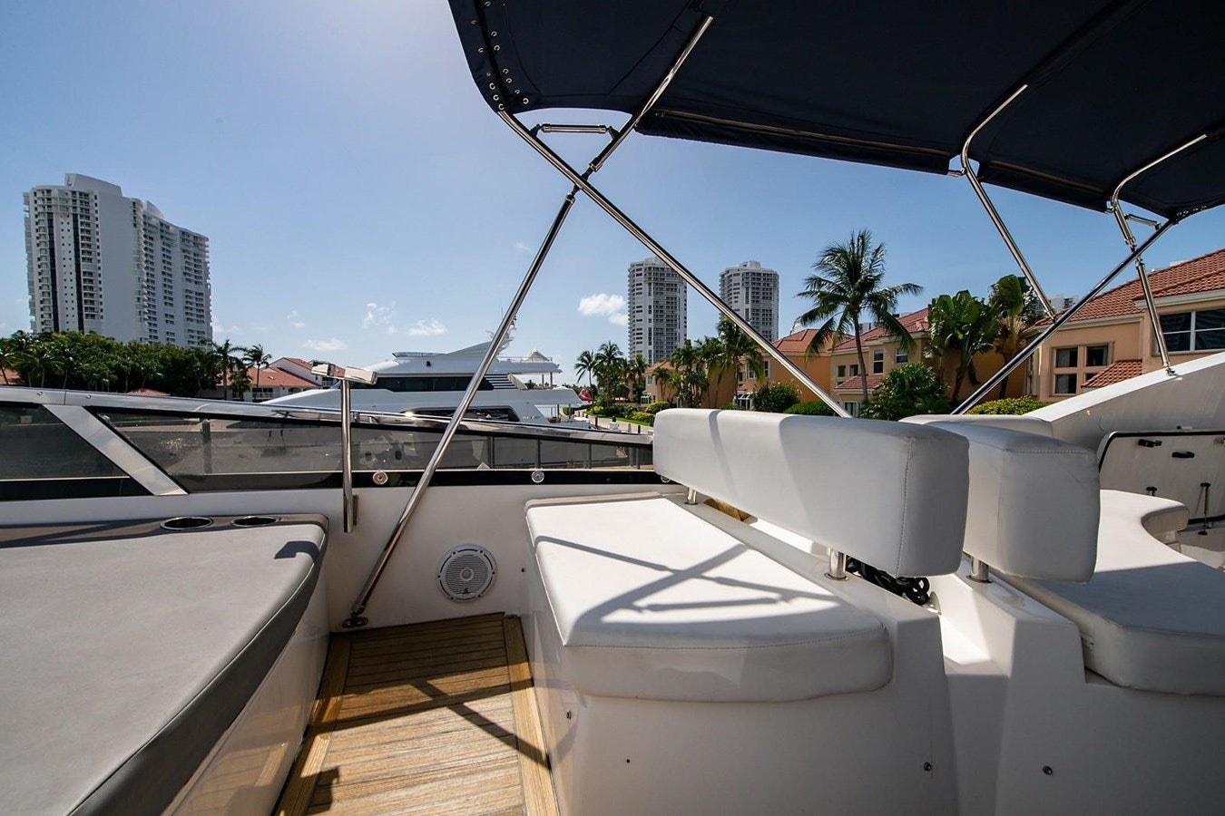 a boat on the water aboard 82 SUNSEEKER MANHATTAN  Yacht for Sale