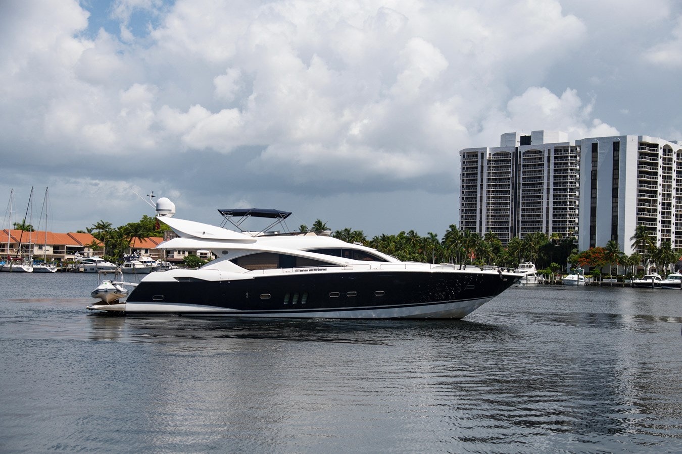 a boat on the water aboard 82 SUNSEEKER MANHATTAN  Yacht for Sale