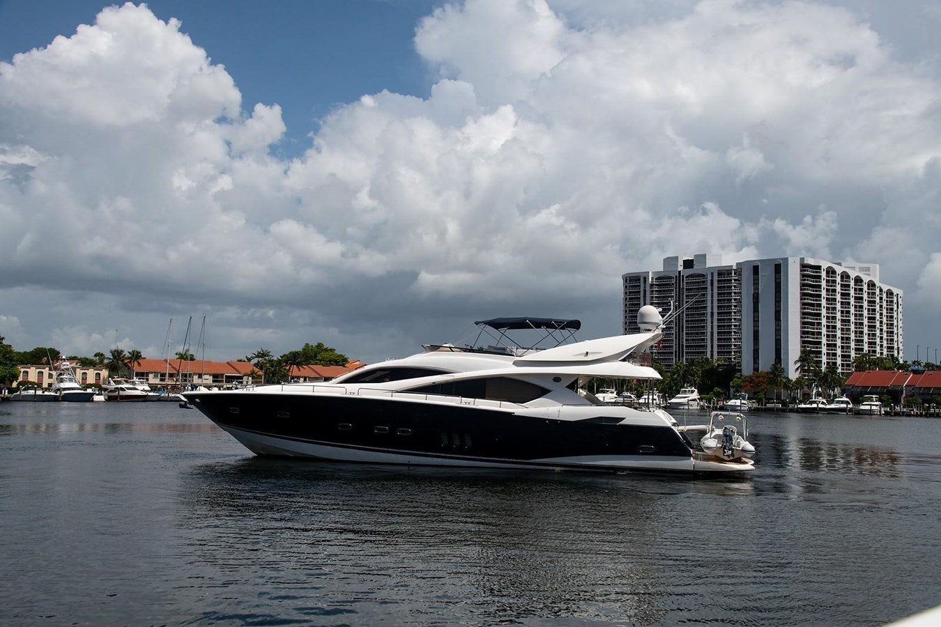 a boat on the water aboard 82 SUNSEEKER MANHATTAN  Yacht for Sale