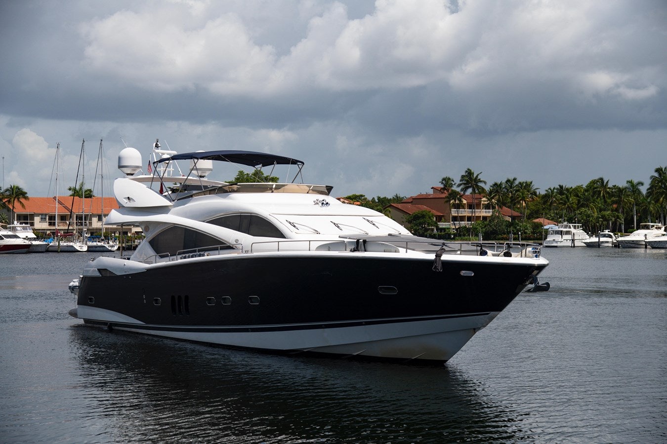 a boat in the water aboard 82 SUNSEEKER MANHATTAN  Yacht for Sale